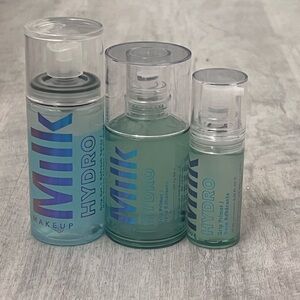 Milk Makeup Hydro Grip Dewy Long-Lasting Setting Spray and primers trio